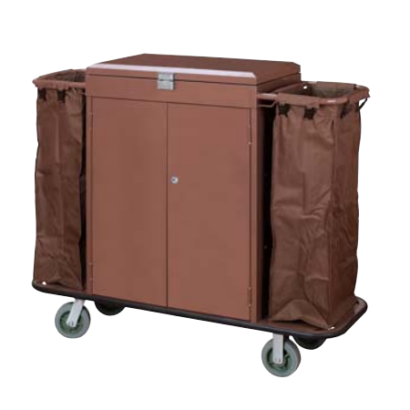 Room service vehicle with door and cover